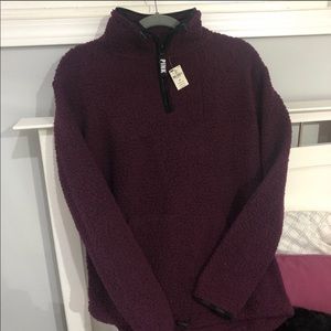 💕💕 NWT S VSPINK SHERPA QUARTERZIP